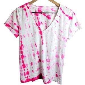 Lucky Brand | Pink Tie Dye V Neck TShirt, Womens Small